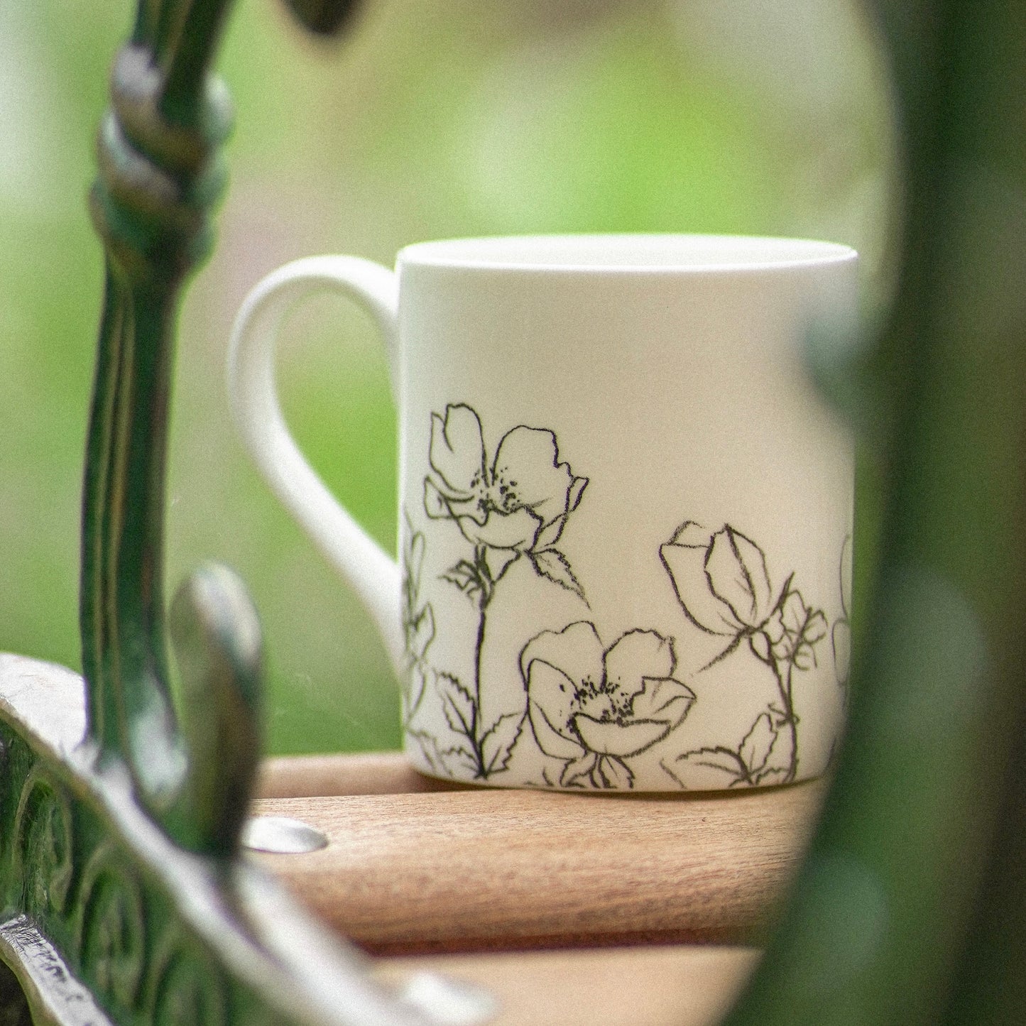 Dog Rose Bone China Mug