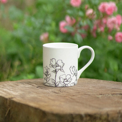 Dog Rose Bone China Mug