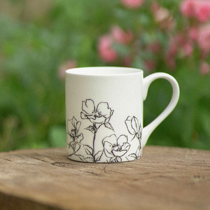 Dog Rose Bone China Mug